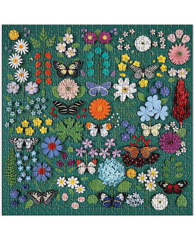 Пъзел Galison от 500 части - Цветя и пеперуди - 2